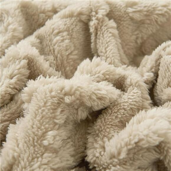Fleece Throw Blanket Lightweight Fuzzy Throw Blanket Couch 50"x60" Khaki - Picture 5 of 7
